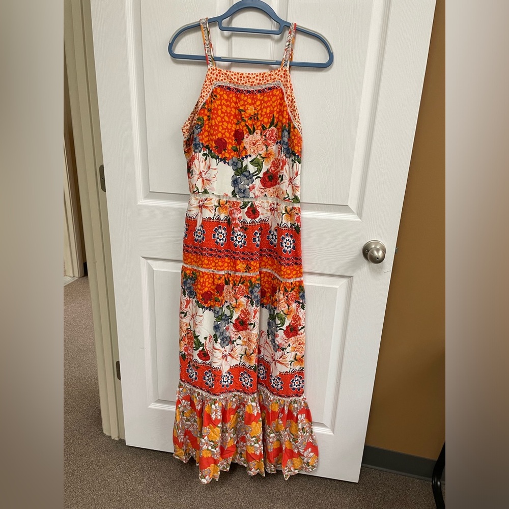 Orange Floral Dress